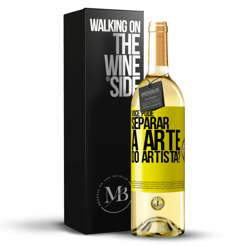 29,95 € Envio grátis | Vinho branco Edição WHITE você pode separar a arte do artista? Etiqueta Amarela. Etiqueta personalizável Vinho jovem Colheita 2024 Verdejo