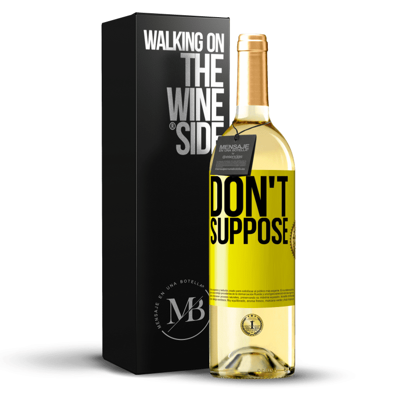 29,95 € 免费送货 | 白葡萄酒 WHITE版 不要想 黄色标签. 可自定义的标签 青年酒 收成 2023 Verdejo