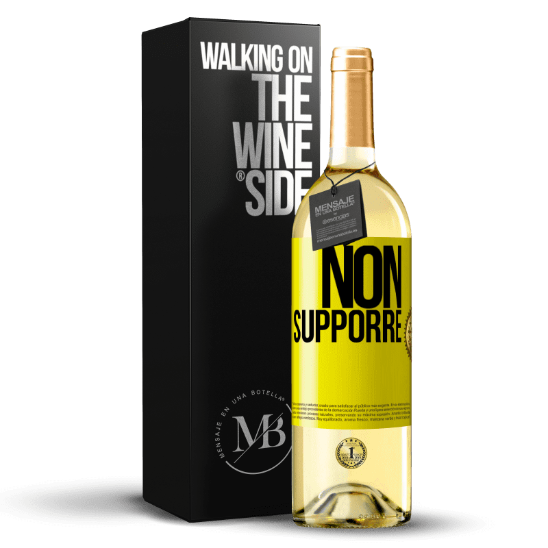 29,95 € Spedizione Gratuita | Vino bianco Edizione WHITE Non supporre Etichetta Gialla. Etichetta personalizzabile Vino giovane Raccogliere 2024 Verdejo