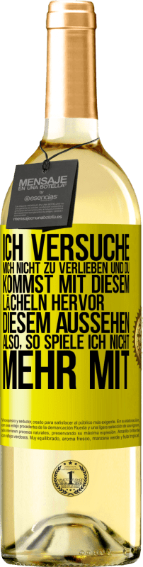 «Ich versuche, mich nicht zu verlieben und du kommst mit diesem Lächeln hervor, diesem Aussehen ... Also, so spiele ich nicht meh» WHITE Ausgabe