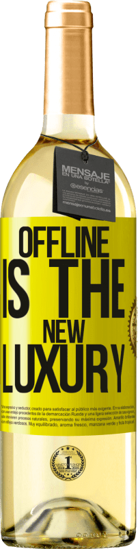 29,95 € | Weißwein WHITE Ausgabe Offline is the new luxury Gelbes Etikett. Anpassbares Etikett Junger Wein Ernte 2023 Verdejo