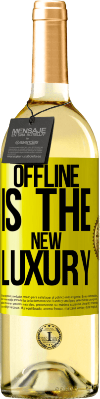 29,95 € Spedizione Gratuita | Vino bianco Edizione WHITE Offline is the new luxury Etichetta Gialla. Etichetta personalizzabile Vino giovane Raccogliere 2024 Verdejo