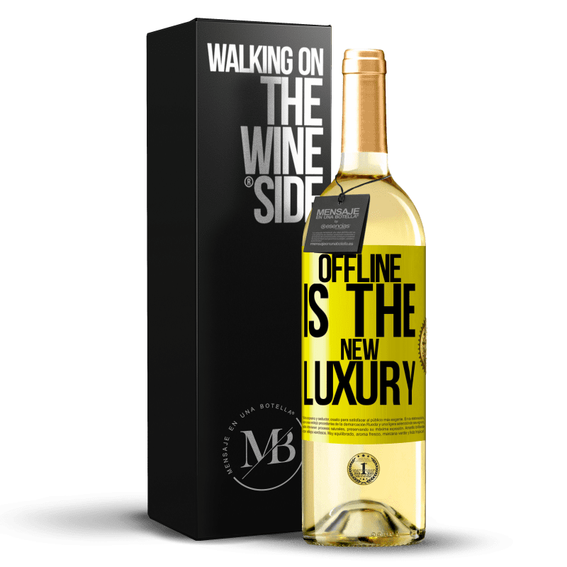 29,95 € Spedizione Gratuita | Vino bianco Edizione WHITE Offline is the new luxury Etichetta Gialla. Etichetta personalizzabile Vino giovane Raccogliere 2025 Verdejo