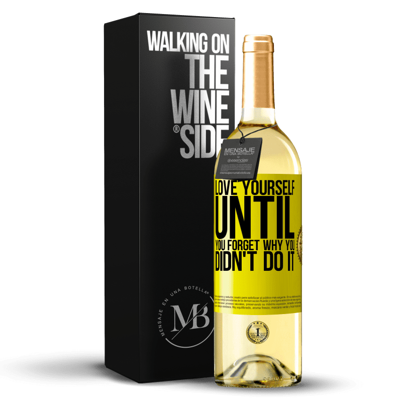 29,95 € Free Shipping | White Wine WHITE Edition Love yourself, until you forget why you didn't do it Yellow Label. Customizable label Young wine Harvest 2024 Verdejo