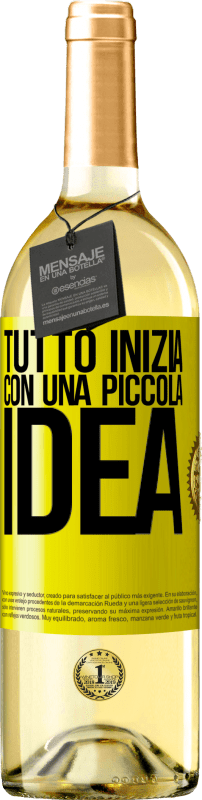 29,95 € | Vino bianco Edizione WHITE Tutto inizia con una piccola idea Etichetta Gialla. Etichetta personalizzabile Vino giovane Raccogliere 2024 Verdejo