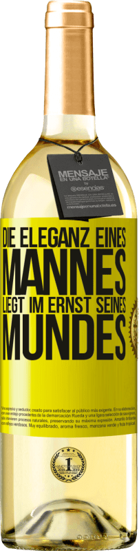 29,95 € | Weißwein WHITE Ausgabe Die Eleganz eines Mannes liegt im Ernst seines Mundes Gelbes Etikett. Anpassbares Etikett Junger Wein Ernte 2025 Verdejo