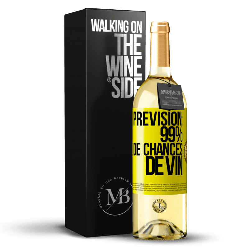 29,95 € Envoi gratuit | Vin blanc Édition WHITE Prévision: 99% de chances de vin Étiquette Jaune. Étiquette personnalisable Vin jeune Récolte 2023 Verdejo