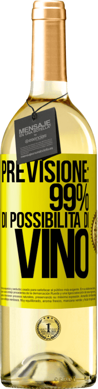 Spedizione Gratuita | Vino bianco Edizione WHITE Previsione: 99% di possibilità di vino Etichetta Gialla. Etichetta personalizzabile Vino giovane Raccogliere 2023 Verdejo