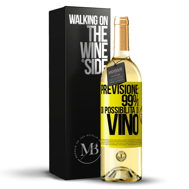 29,95 € Spedizione Gratuita | Vino bianco Edizione WHITE Previsione: 99% di possibilità di vino Etichetta Gialla. Etichetta personalizzabile Vino giovane Raccogliere 2023 Verdejo