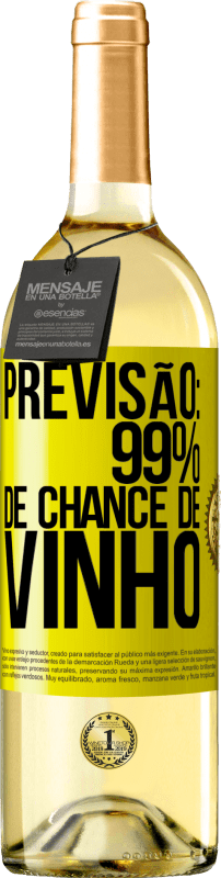 Envio grátis | Vinho branco Edição WHITE Previsão: 99% de chance de vinho Etiqueta Amarela. Etiqueta personalizável Vinho jovem Colheita 2023 Verdejo