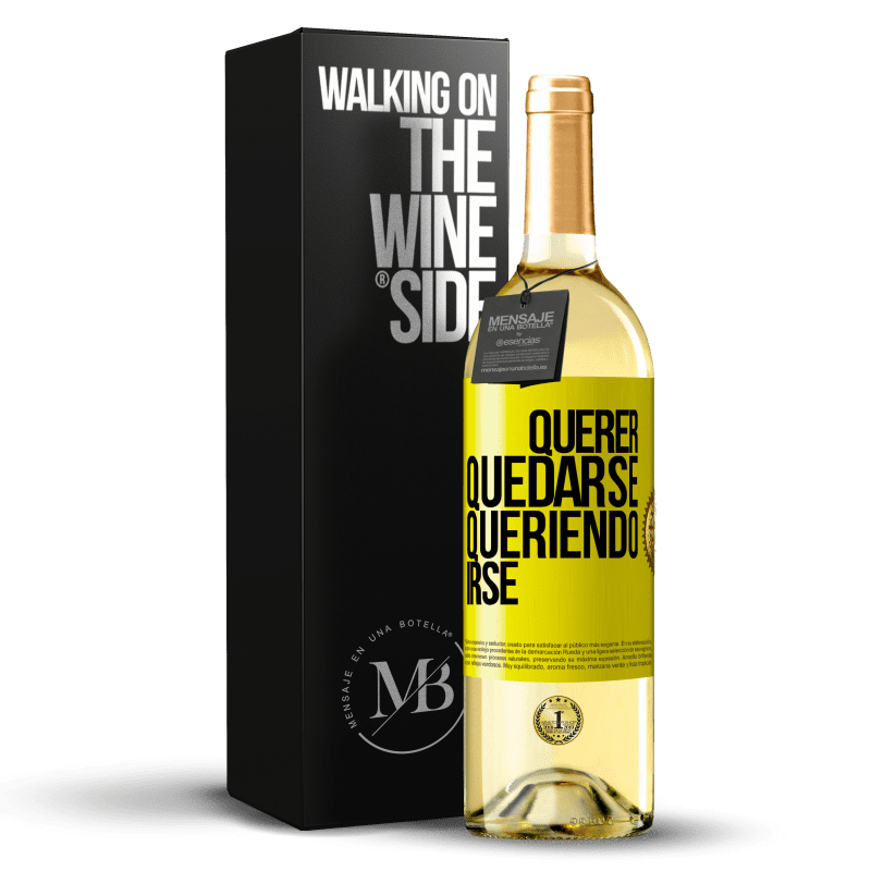 29,95 € Бесплатная доставка | Белое вино Издание WHITE Желая остаться желая уйти Желтая этикетка. Настраиваемая этикетка Молодое вино Урожай 2021 Verdejo