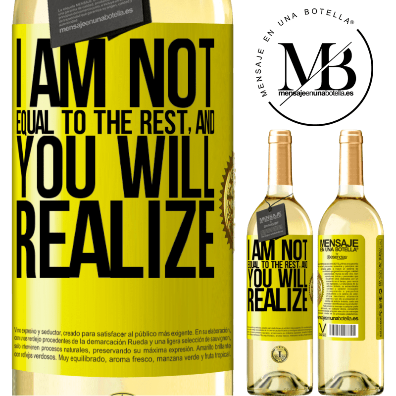 29,95 € Free Shipping | White Wine WHITE Edition I am not equal to the rest, and you will realize Yellow Label. Customizable label Young wine Harvest 2022 Verdejo