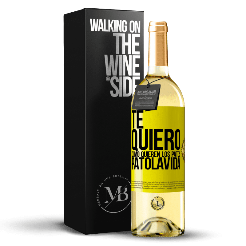 29,95 € Envio grátis | Vinho branco Edição WHITE TE QUIERO, como quieren los patos. PATOLAVIDA Etiqueta Amarela. Etiqueta personalizável Vinho jovem Colheita 2024 Verdejo