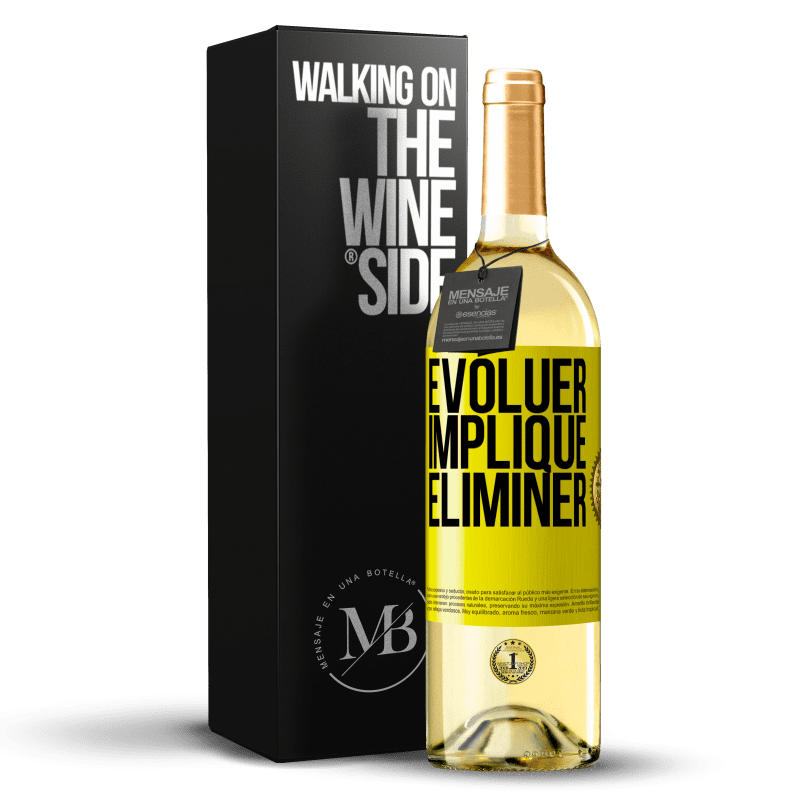 29,95 € Envoi gratuit | Vin blanc Édition WHITE Évoluer implique éliminer Étiquette Jaune. Étiquette personnalisable Vin jeune Récolte 2023 Verdejo