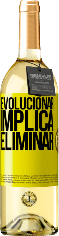 29,95 € Envío gratis | Vino Blanco Edición WHITE Evolucionar implica eliminar Etiqueta Amarilla. Etiqueta personalizable Vino joven Cosecha 2025 Verdejo
