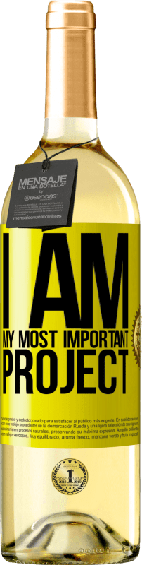 29,95 € | White Wine WHITE Edition I am my most important project Yellow Label. Customizable label Young wine Harvest 2023 Verdejo