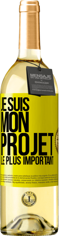 29,95 € Envoi gratuit | Vin blanc Édition WHITE Je suis mon projet le plus important Étiquette Jaune. Étiquette personnalisable Vin jeune Récolte 2025 Verdejo