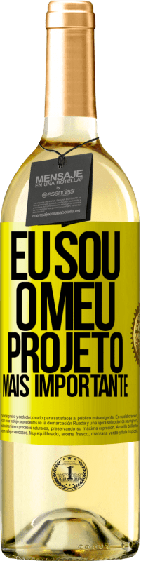 29,95 € | Vinho branco Edição WHITE Eu sou o meu projeto mais importante Etiqueta Amarela. Etiqueta personalizável Vinho jovem Colheita 2024 Verdejo