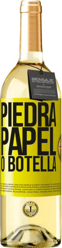 29,95 € | Vino Blanco Edición WHITE Piedra, papel o botella Etiqueta Amarilla. Etiqueta personalizable Vino joven Cosecha 2023 Verdejo