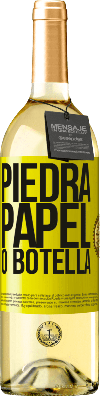 29,95 € | Vino Blanco Edición WHITE Piedra, papel o botella Etiqueta Amarilla. Etiqueta personalizable Vino joven Cosecha 2024 Verdejo