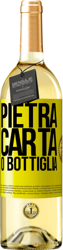 29,95 € Spedizione Gratuita | Vino bianco Edizione WHITE Pietra, carta o bottiglia Etichetta Gialla. Etichetta personalizzabile Vino giovane Raccogliere 2024 Verdejo