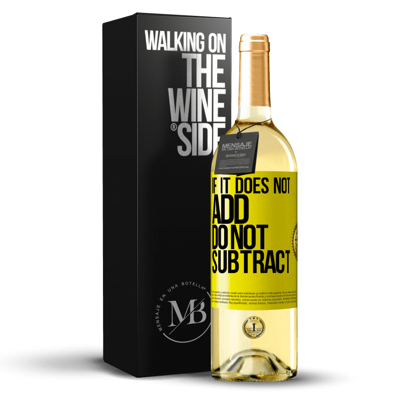 29,95 € Free Shipping | White Wine WHITE Edition If it does not add, do not subtract Yellow Label. Customizable label Young wine Harvest 2022 Verdejo