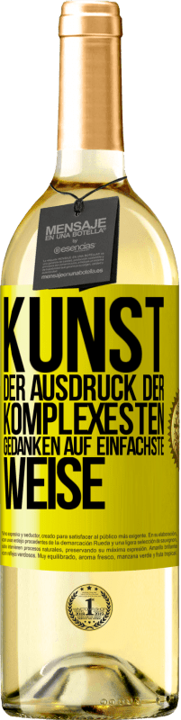 29,95 € | Weißwein WHITE Ausgabe KUNST. Der Ausdruck der komplexesten Gedanken auf einfachste Weise Gelbes Etikett. Anpassbares Etikett Junger Wein Ernte 2024 Verdejo