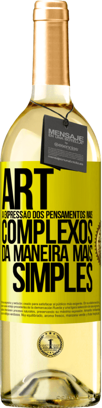 29,95 € | Vinho branco Edição WHITE ART A expressão dos pensamentos mais complexos da maneira mais simples Etiqueta Amarela. Etiqueta personalizável Vinho jovem Colheita 2024 Verdejo