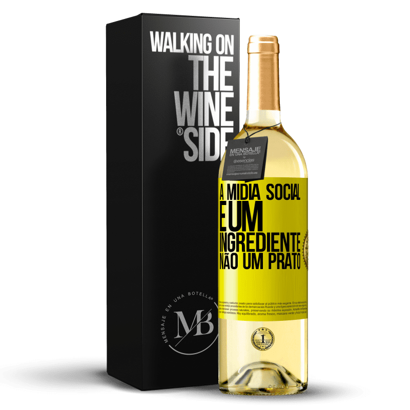 29,95 € Envio grátis | Vinho branco Edição WHITE A mídia social é um ingrediente, não um prato Etiqueta Amarela. Etiqueta personalizável Vinho jovem Colheita 2024 Verdejo