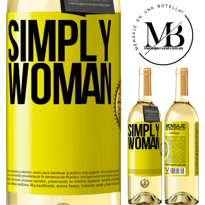 29,95 € Free Shipping | White Wine WHITE Edition Simply woman Yellow Label. Customizable label Young wine Harvest 2022 Verdejo