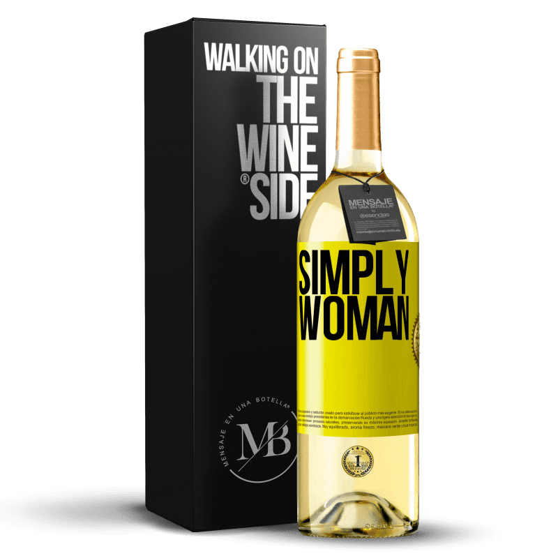 29,95 € Free Shipping | White Wine WHITE Edition Simply woman Yellow Label. Customizable label Young wine Harvest 2024 Verdejo