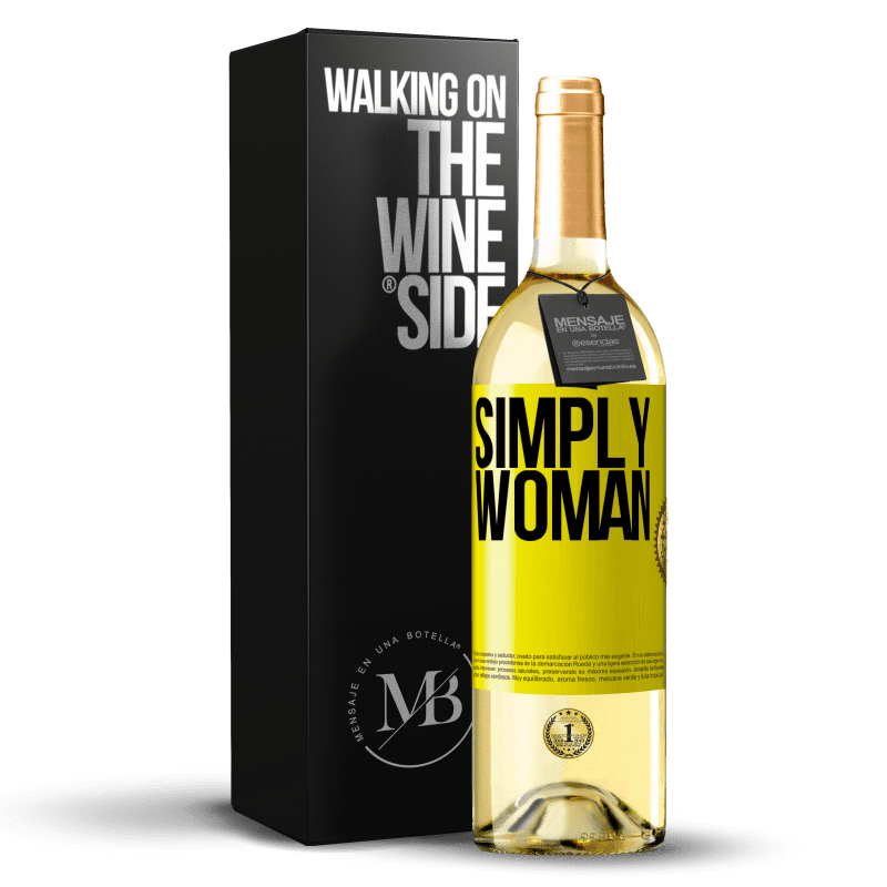 29,95 € Free Shipping | White Wine WHITE Edition Simply woman Yellow Label. Customizable label Young wine Harvest 2025 Verdejo