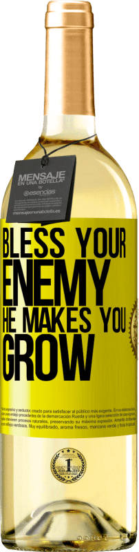 29,95 € | White Wine WHITE Edition Bless your enemy. He makes you grow Yellow Label. Customizable label Young wine Harvest 2024 Verdejo