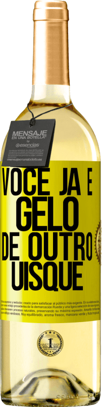 29,95 € | Vinho branco Edição WHITE Você já é gelo de outro uísque Etiqueta Amarela. Etiqueta personalizável Vinho jovem Colheita 2024 Verdejo