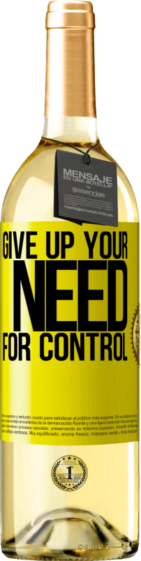 29,95 € 送料無料 | 白ワイン WHITEエディション 制御の必要性をあきらめる 黄色のラベル. カスタマイズ可能なラベル 若いワイン 収穫 2025 Verdejo