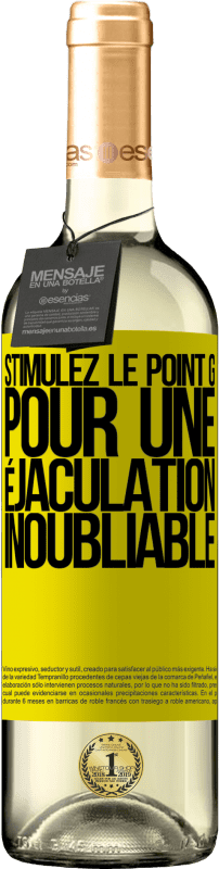 29,95 € Envoi gratuit | Vin blanc Édition WHITE Stimulez le point G pour une éjaculation inoubliable Étiquette Jaune. Étiquette personnalisable Vin jeune Récolte 2024 Verdejo