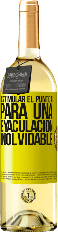 29,95 € | Vino Blanco Edición WHITE Estimular el Punto G para una eyaculación inolvidable Etiqueta Amarilla. Etiqueta personalizable Vino joven Cosecha 2025 Verdejo