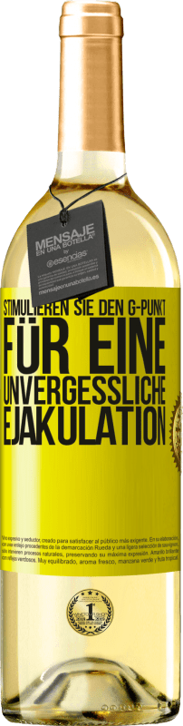 29,95 € | Weißwein WHITE Ausgabe Stimulieren Sie den G-Punkt für eine unvergessliche Ejakulation Gelbes Etikett. Anpassbares Etikett Junger Wein Ernte 2024 Verdejo