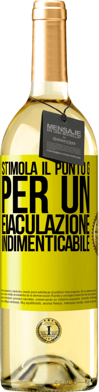 29,95 € Spedizione Gratuita | Vino bianco Edizione WHITE Stimola il punto G per un'eiaculazione indimenticabile Etichetta Gialla. Etichetta personalizzabile Vino giovane Raccogliere 2024 Verdejo