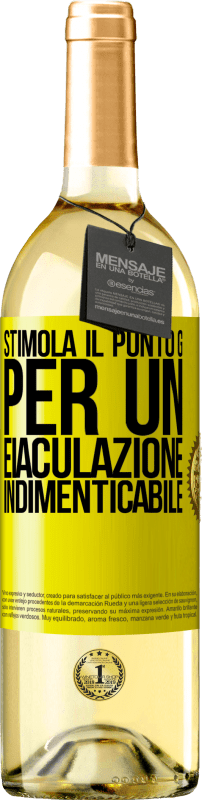 29,95 € | Vino bianco Edizione WHITE Stimola il punto G per un'eiaculazione indimenticabile Etichetta Gialla. Etichetta personalizzabile Vino giovane Raccogliere 2025 Verdejo