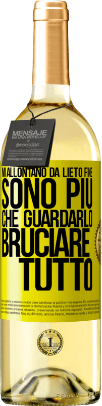 29,95 € | Vino bianco Edizione WHITE Mi allontano da lieto fine, sono più che guardarlo bruciare tutto Etichetta Gialla. Etichetta personalizzabile Vino giovane Raccogliere 2024 Verdejo