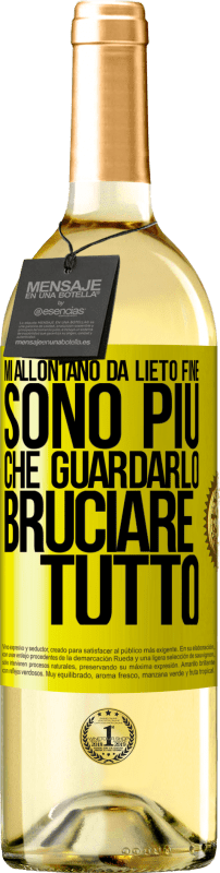 29,95 € | Vino bianco Edizione WHITE Mi allontano da lieto fine, sono più che guardarlo bruciare tutto Etichetta Gialla. Etichetta personalizzabile Vino giovane Raccogliere 2025 Verdejo