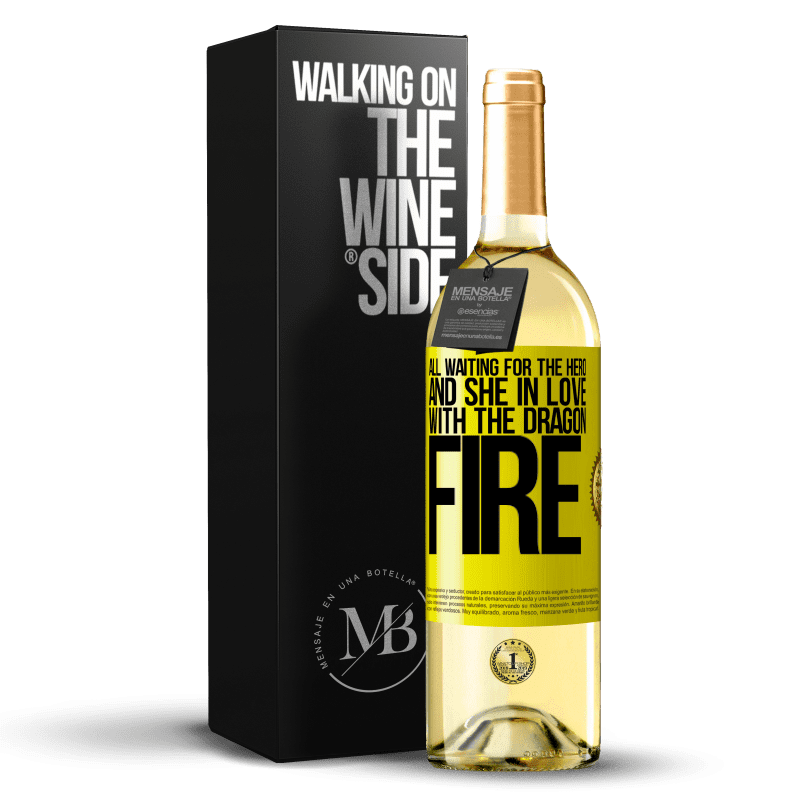 29,95 € Free Shipping | White Wine WHITE Edition All waiting for the hero and she in love with the dragon fire Yellow Label. Customizable label Young wine Harvest 2024 Verdejo