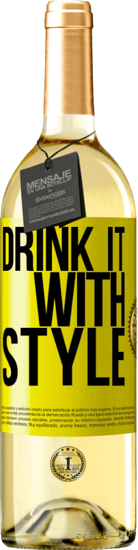 29,95 € | White Wine WHITE Edition Drink it with style Yellow Label. Customizable label Young wine Harvest 2025 Verdejo