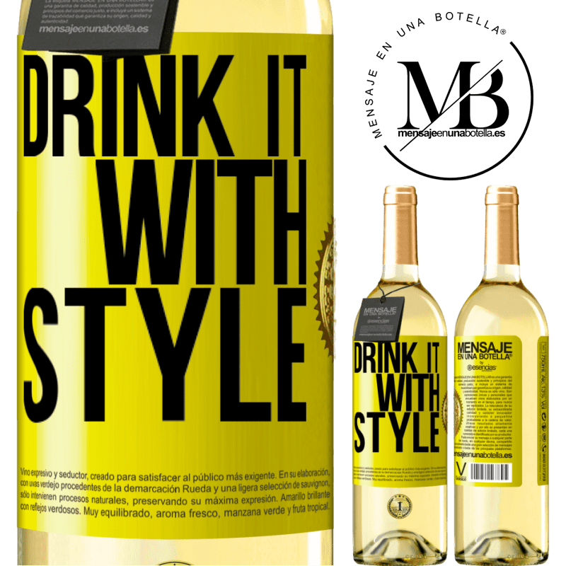 29,95 € Free Shipping | White Wine WHITE Edition Drink it with style Yellow Label. Customizable label Young wine Harvest 2022 Verdejo