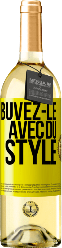 29,95 € | Vin blanc Édition WHITE Buvez-le avec du style Étiquette Jaune. Étiquette personnalisable Vin jeune Récolte 2023 Verdejo