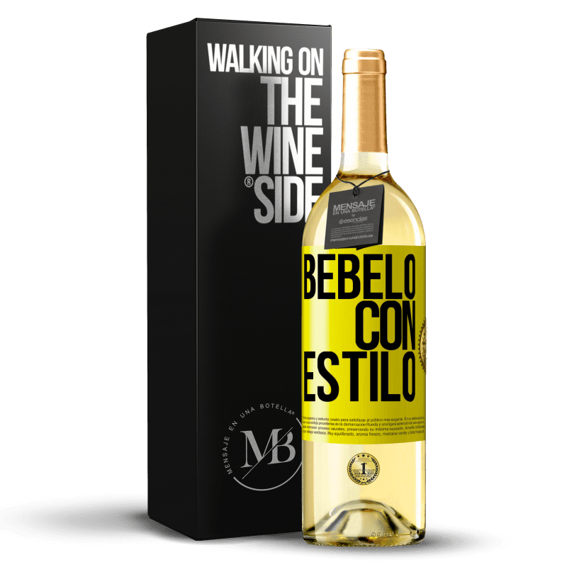 29,95 € Envío gratis | Vino Blanco Edición WHITE Bébelo con estilo Etiqueta Amarilla. Etiqueta personalizable Vino joven Cosecha 2023 Verdejo