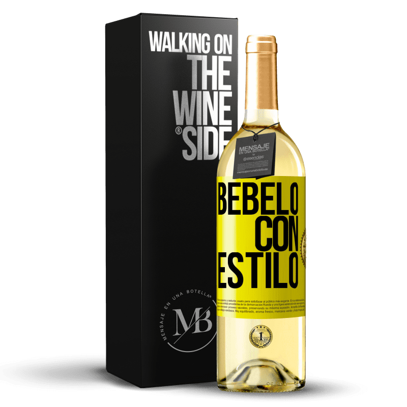 29,95 € Envío gratis | Vino Blanco Edición WHITE Bébelo con estilo Etiqueta Amarilla. Etiqueta personalizable Vino joven Cosecha 2025 Verdejo