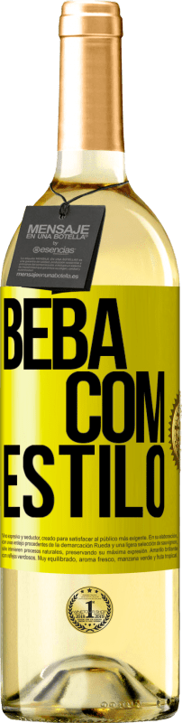 29,95 € Envio grátis | Vinho branco Edição WHITE Beba com estilo Etiqueta Amarela. Etiqueta personalizável Vinho jovem Colheita 2025 Verdejo