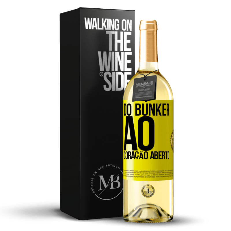 29,95 € Envio grátis | Vinho branco Edição WHITE Do bunker ao coração aberto Etiqueta Amarela. Etiqueta personalizável Vinho jovem Colheita 2024 Verdejo